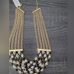 Macy's Gold and Black Multi-Chain Necklace